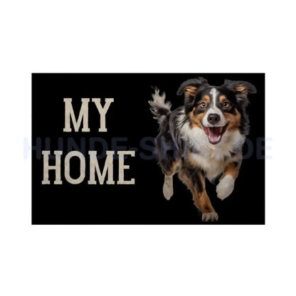 Fußmatte "Australian Shepherd - My Home 2" Weiß – hunde-shirt.de