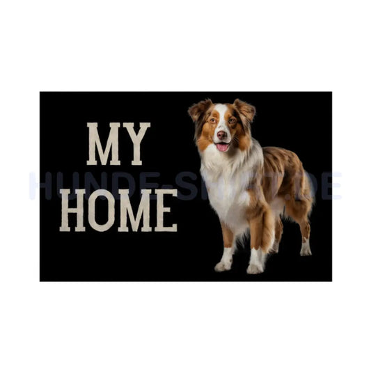 Fußmatte "Australian Shepherd - My Home" Weiß – hunde-shirt.de