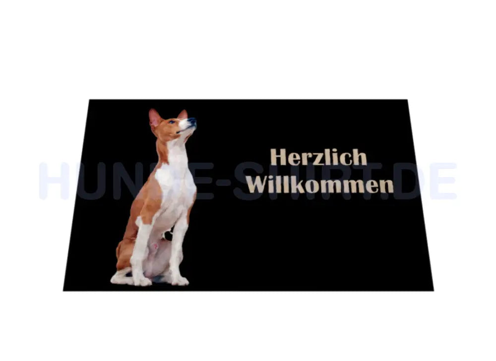 Fußmatte "Basenji - Herzlich Willkommen" – hunde-shirt.de