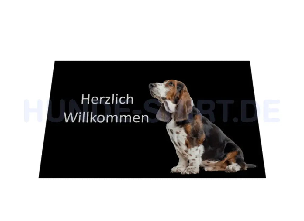 Fußmatte "Basset - Herzlich Willkommen" – hunde-shirt.de