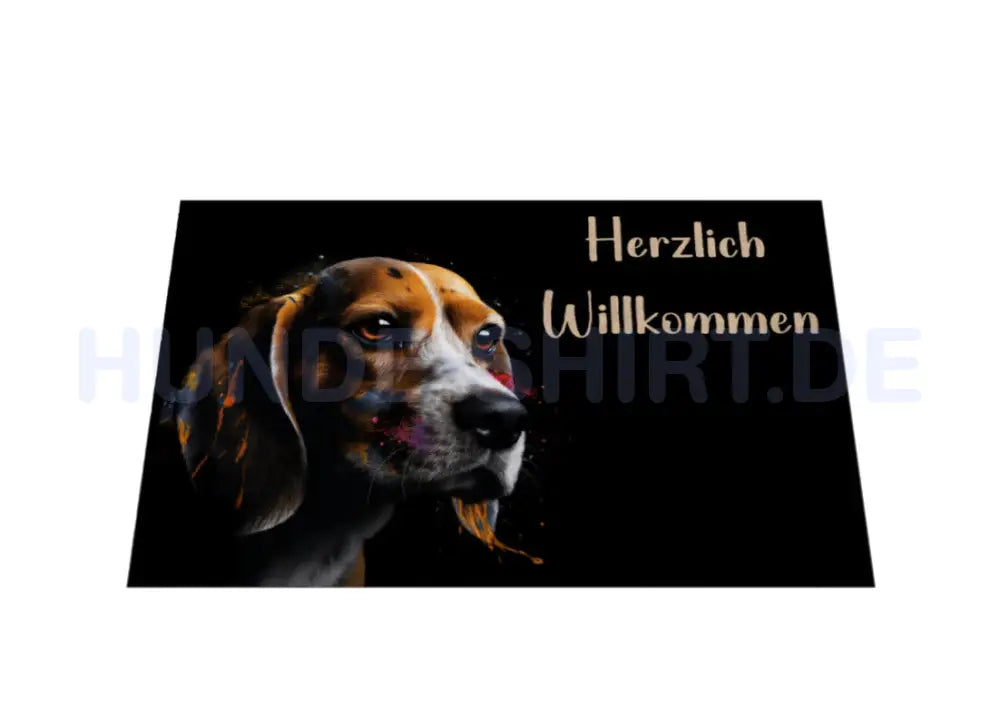 Fußmatte "Beagle - Herzlich Willkommen Paint" – hunde-shirt.de