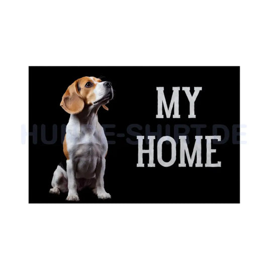 Fußmatte Beagle - My Home" Weiß – hunde-shirt.de