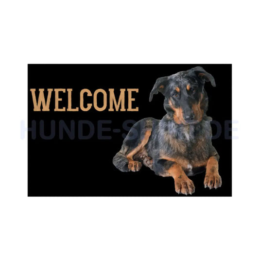 Fußmatte "Beauceron - WELCOME" Weiß – hunde-shirt.de