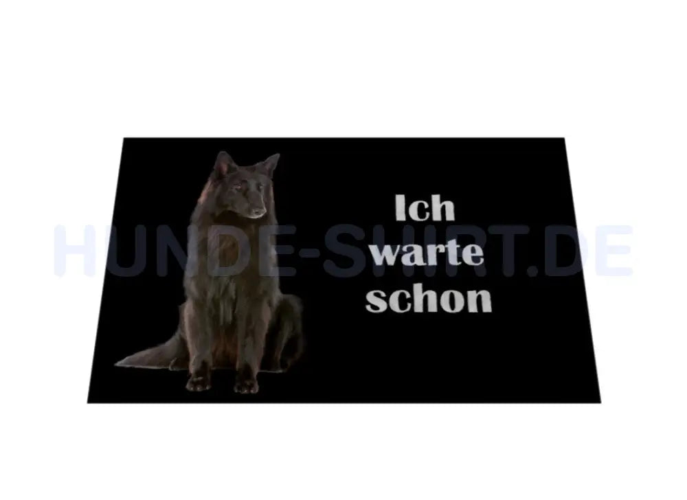 Fußmatte "Belgischer Schäferhund / Groenendael - Ich warte schon" – hunde-shirt.de