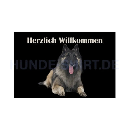 Fußmatte "Belgischer Schäferhund - Herzlich Willkommen" Weiß – hunde-shirt.de