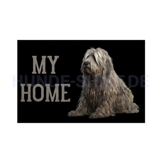 Fußmatte "Bergamasco - MY HOME" Weiß – hunde-shirt.de