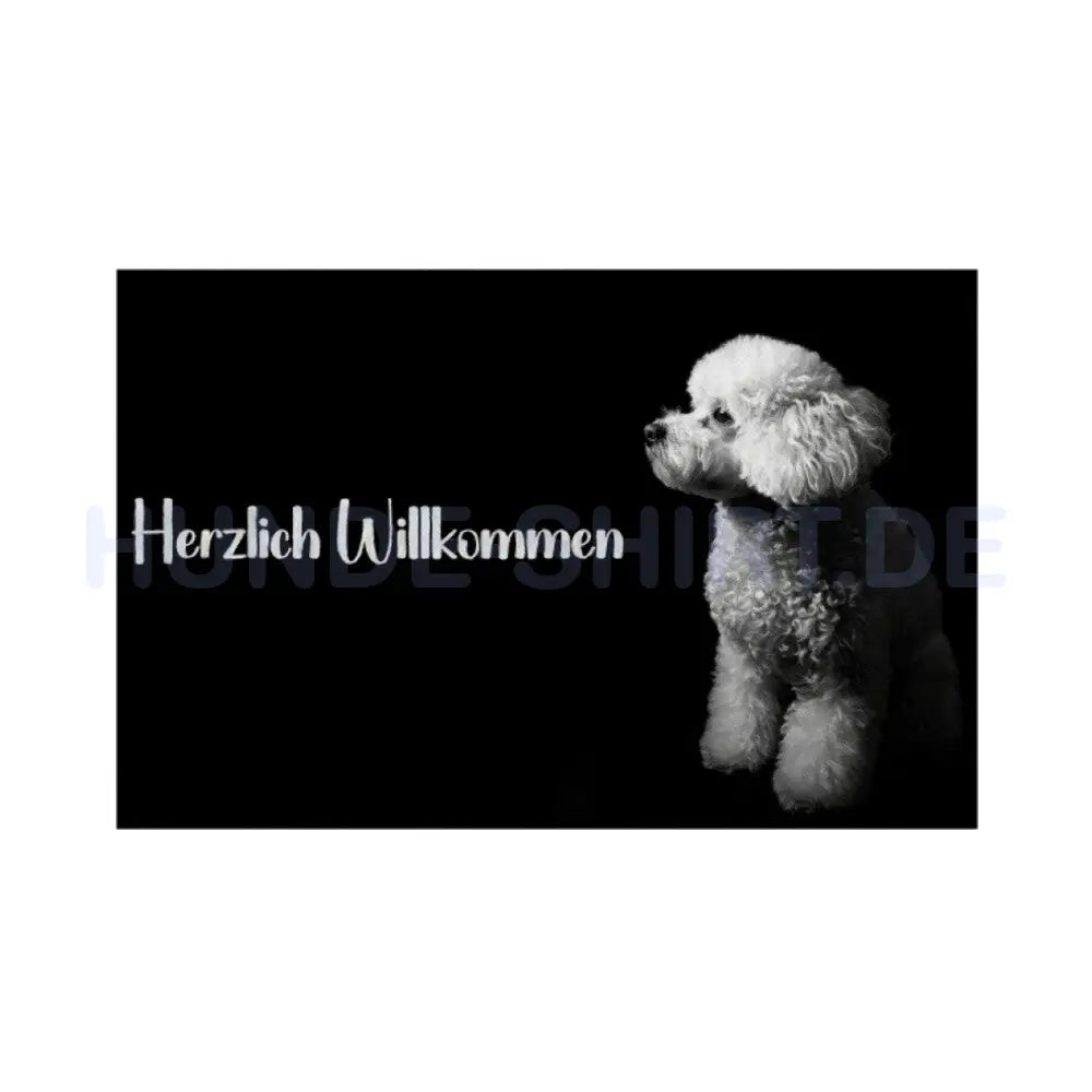 Fußmatte "Bichon Frisé - Herzlich Willkommen 2" Weiß – hunde-shirt.de