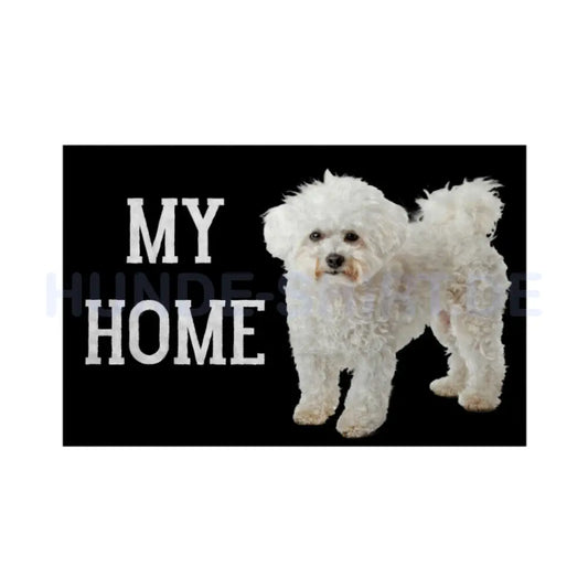 Fußmatte "Bichon Frisé -MY HOME" Weiß – hunde-shirt.de