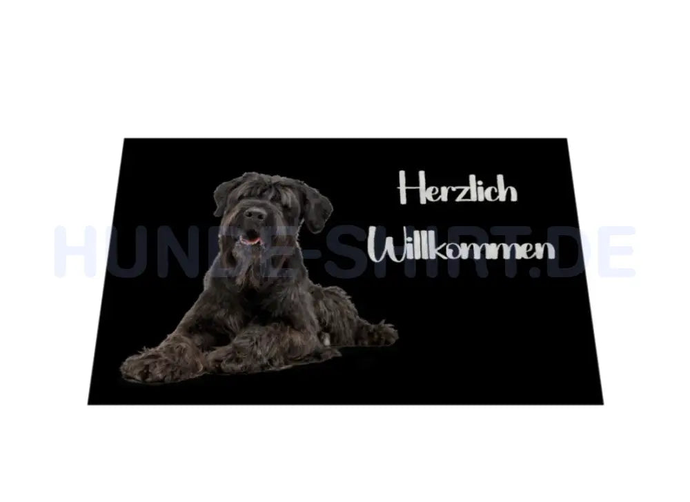 Fußmatte "Black Russian Terrier - Herzlich Willkommen" – hunde-shirt.de