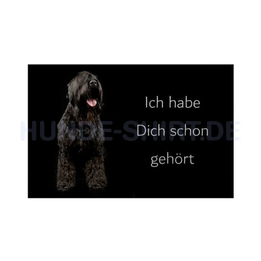 Fußmatte "Black Russian Terrier - Ich habe Dich schon gehört" Weiß – hunde-shirt.de