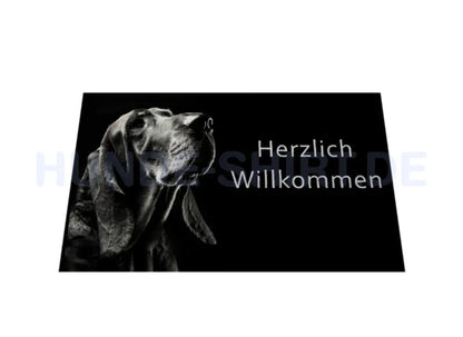 Fußmatte "Bloodhound - Herzlich Willkommen" – hunde-shirt.de