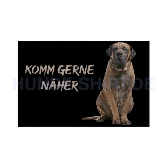 Fußmatte "Boerboel - Komm gerne näher" Weiß – hunde-shirt.de