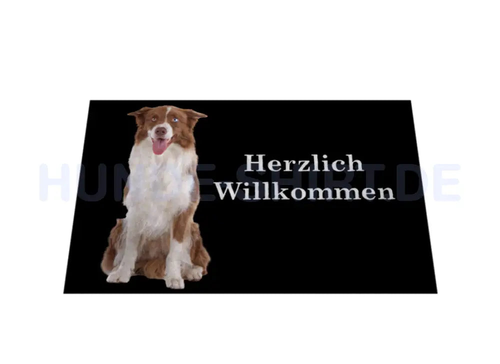 Fußmatte "Border Collie braun - Herzlich Willkommen" – hunde-shirt.de