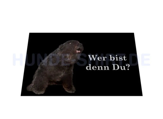 Fußmatte "Bouvier des Flandres - Wer bist denn Du?" – hunde-shirt.de