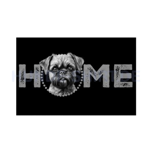 Fußmatte "Brüsseler Griffon - HOME-Edition" Weiß – hunde-shirt.de