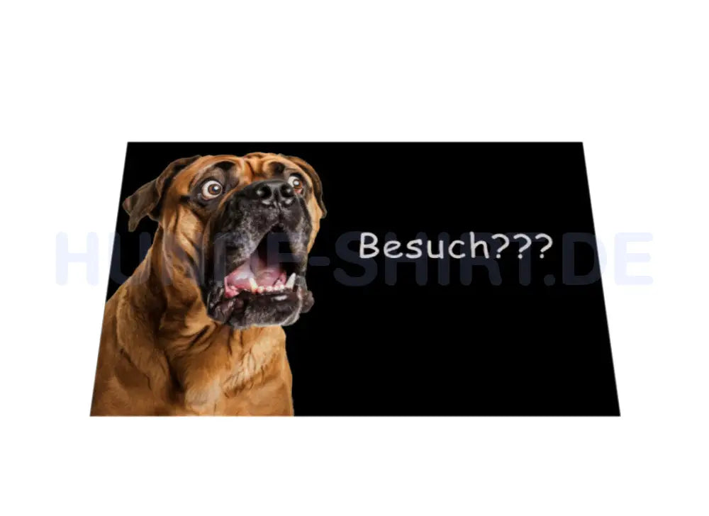 Fußmatte "Bullmastiff - Besuch???" – hunde-shirt.de