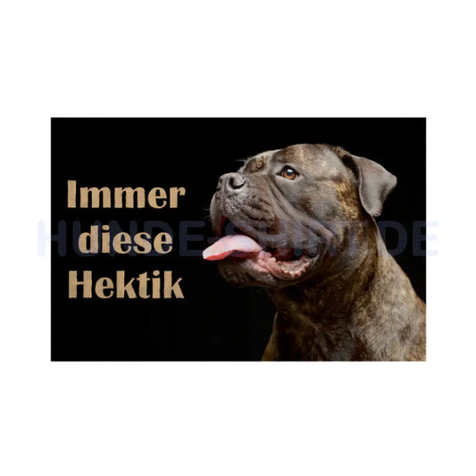 Fußmatte "Bullmastiff - Hektik" Weiß – hunde-shirt.de