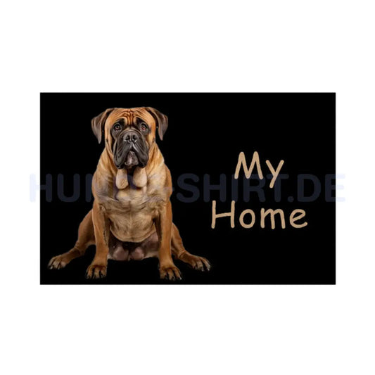 Fußmatte "Bullmastiff - My Home" Weiß – hunde-shirt.de