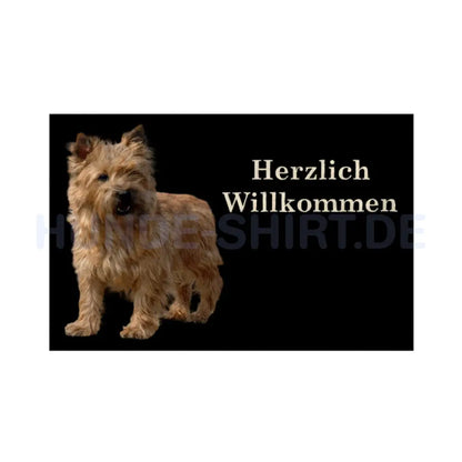 Fußmatte "Cairn Terrier hell - Herzlich Willkommen" Weiß – hunde-shirt.de