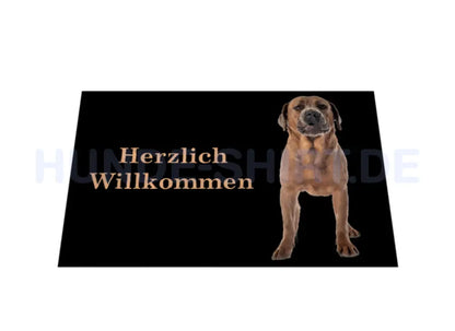 Fußmatte "Cane Corso - Herzlich Willkommen hell" – hunde-shirt.de