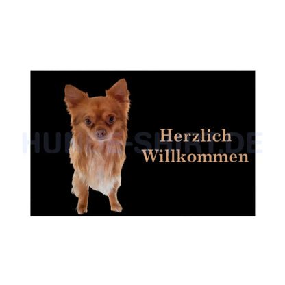 Fußmatte "Chihuahua - Herzlich Willkommen 2" Weiß – hunde-shirt.de