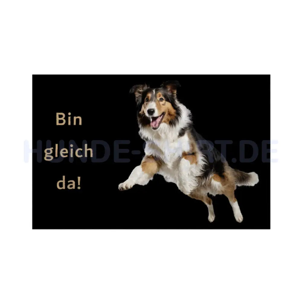 Fußmatte "Collie - Bin gleich da!" Weiß – hunde-shirt.de