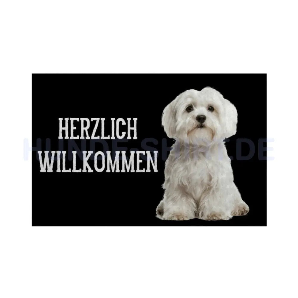 Fußmatte "Coton de Buléar - Herzlich Willkommen" Weiß – hunde-shirt.de