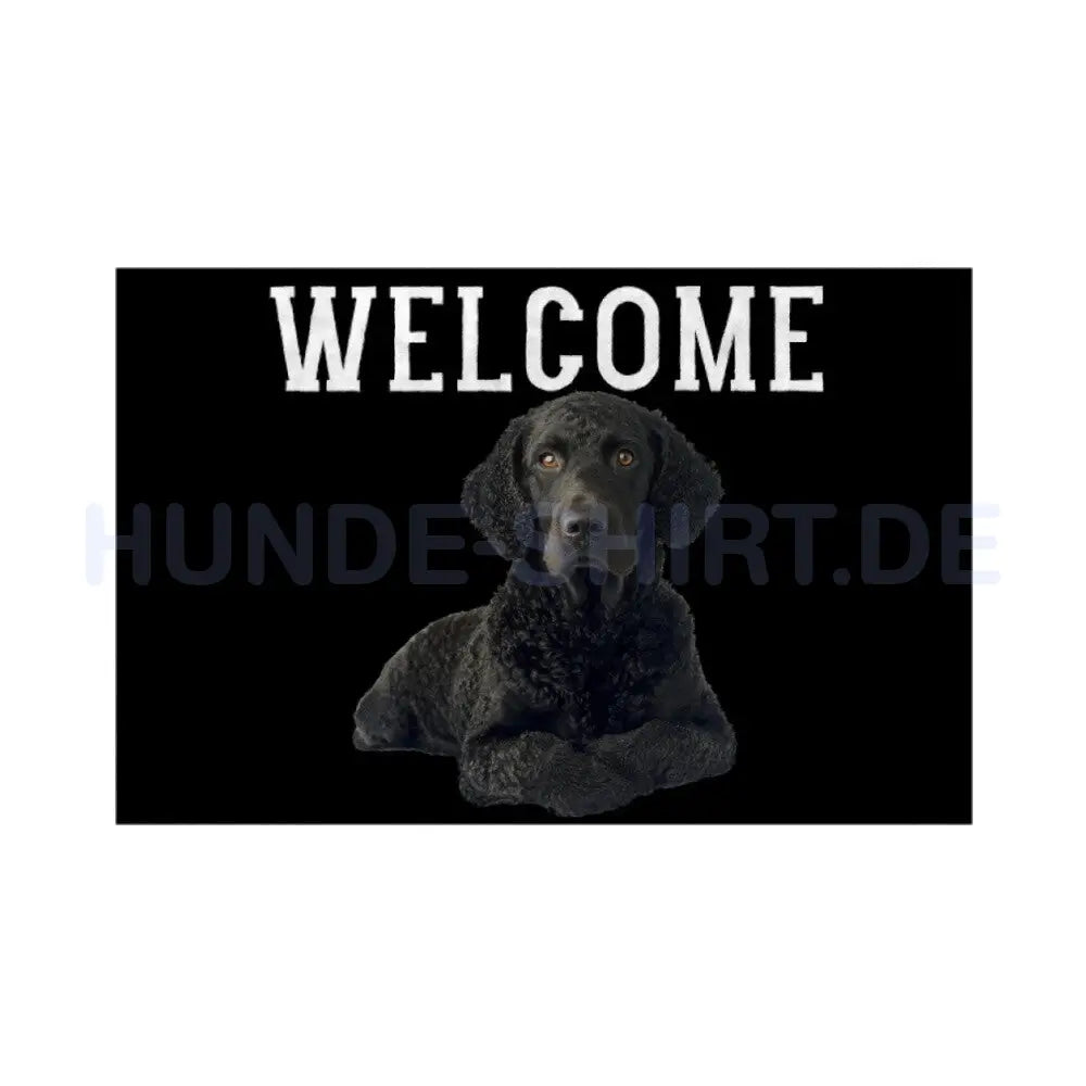 Fußmatte "Curly Coated Retriever - WELCOME" Weiß – hunde-shirt.de