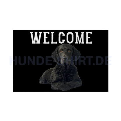 Fußmatte "Curly Coated Retriever - WELCOME" Weiß – hunde-shirt.de