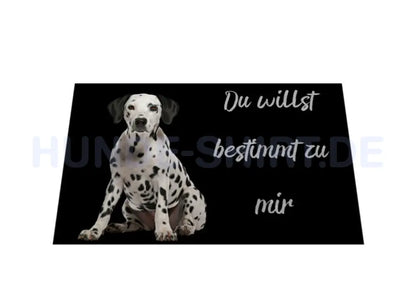 Fußmatte "Dalmatiner - ... zu mir" – hunde-shirt.de