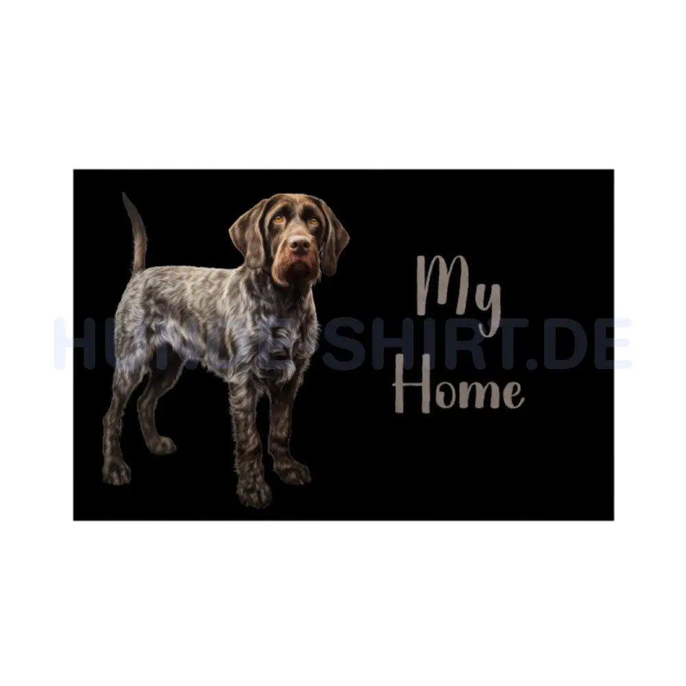 Fußmatte "Deutsch Drahthaar - My Home" Weiß – hunde-shirt.de