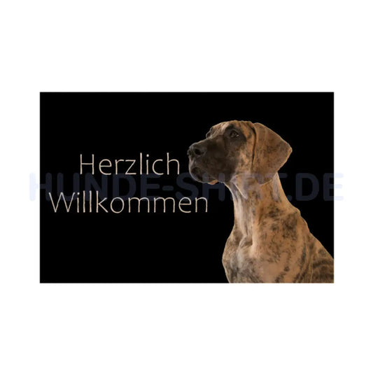 Fußmatte "Deutsche Dogge" Weiß – hunde-shirt.de