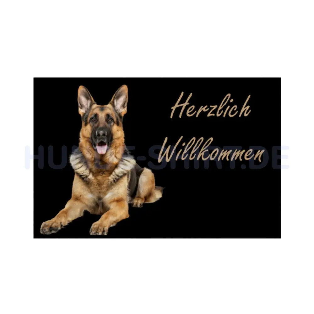 Fußmatte "Deutscher Schäferhund - Herzlich Willkommen" Weiß – hunde-shirt.de