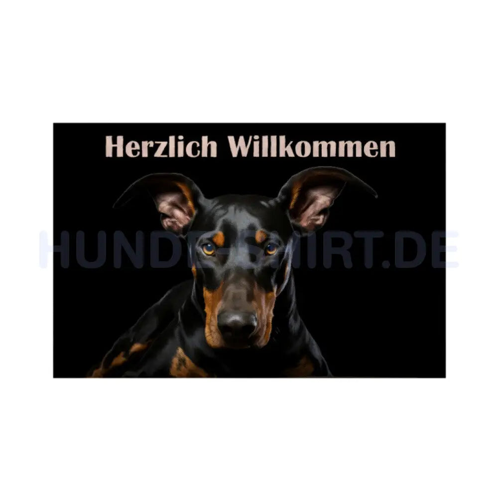 Fußmatte "Dobermann 2" Weiß – hunde-shirt.de