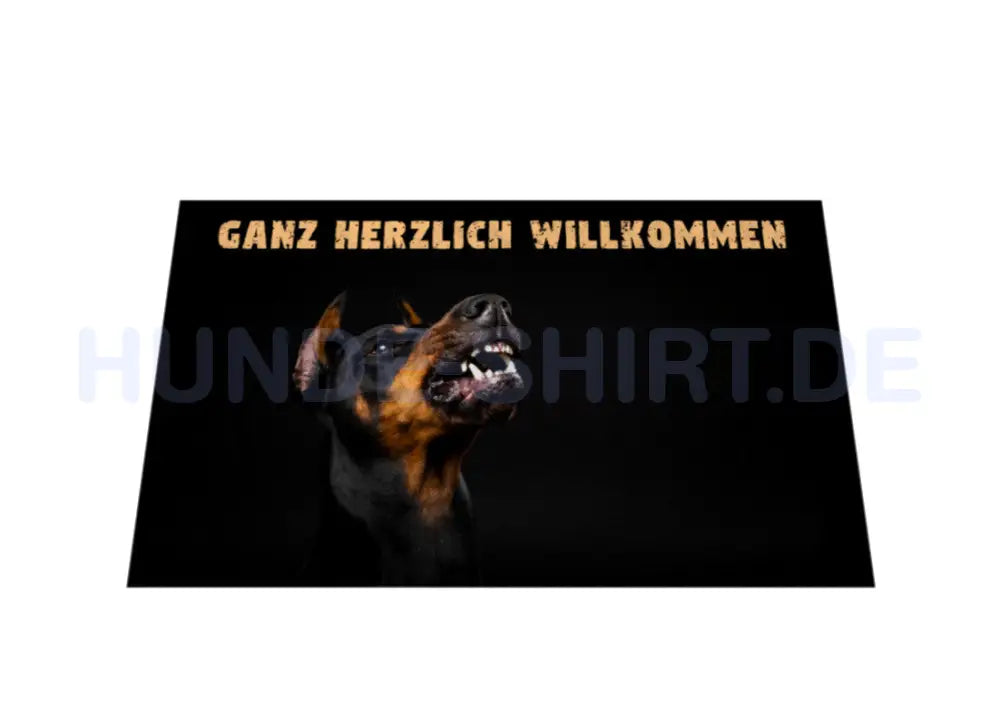 Fußmatte "Dobermann - Ganz Herzlich Willkommen" – hunde-shirt.de