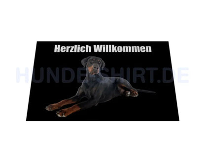 Fußmatte "Dobermann - Herzlich Willkommen" – hunde-shirt.de