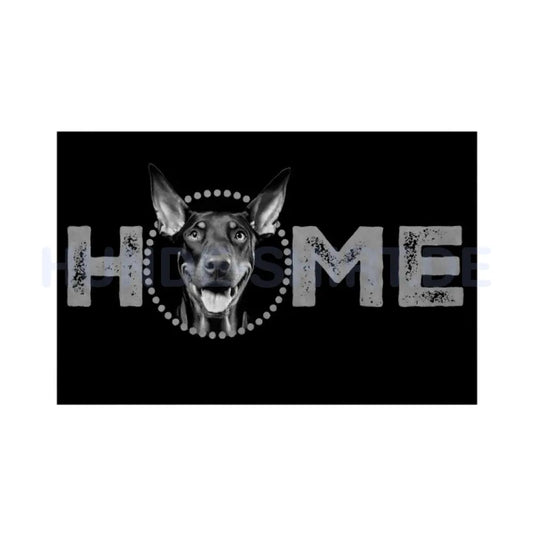 Fußmatte "Dobermann - HOME-Edition" Weiß – hunde-shirt.de