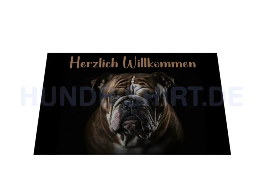 Fußmatte "English Bulldog - Herzlich Willkommen" – hunde-shirt.de