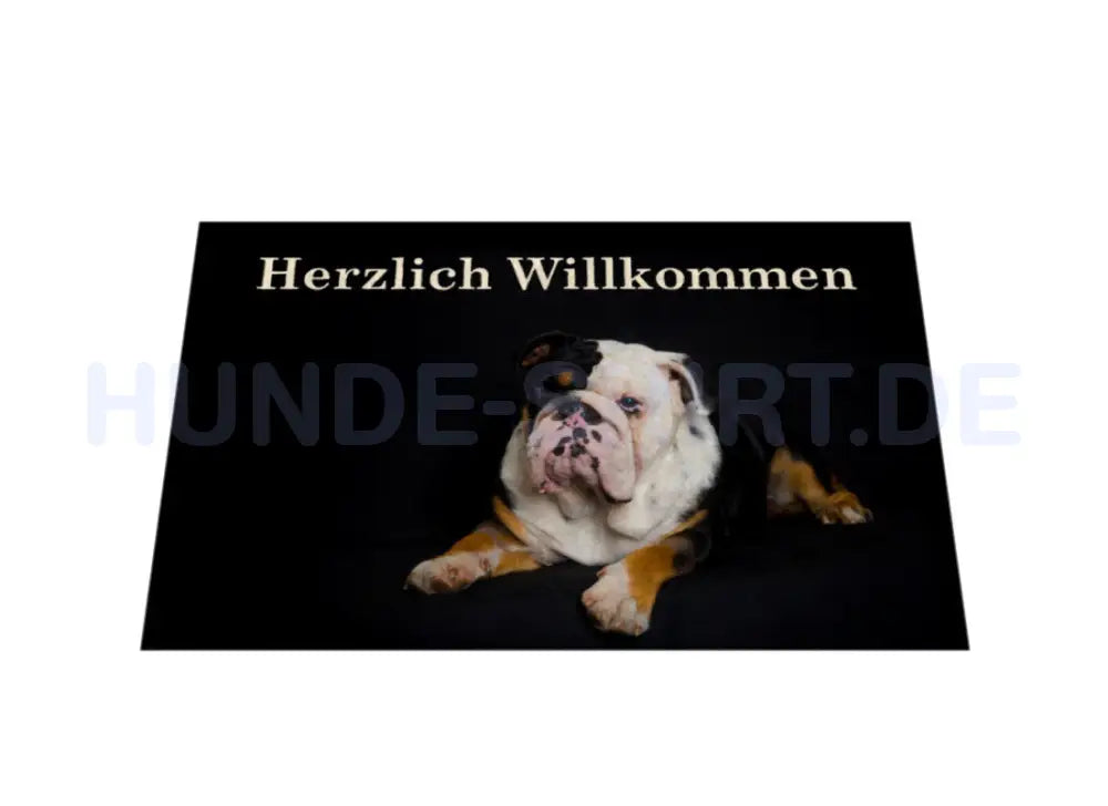 Fußmatte "English Bulldog - Herzlich Willkommen" – hunde-shirt.de