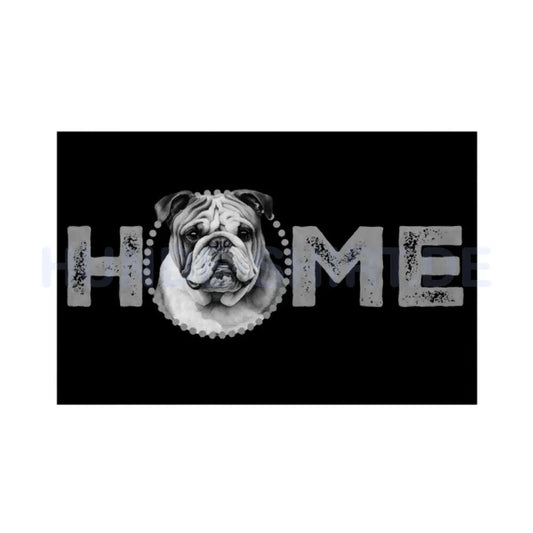 Fußmatte "English Bulldog - HOME-Edition" Weiß – hunde-shirt.de