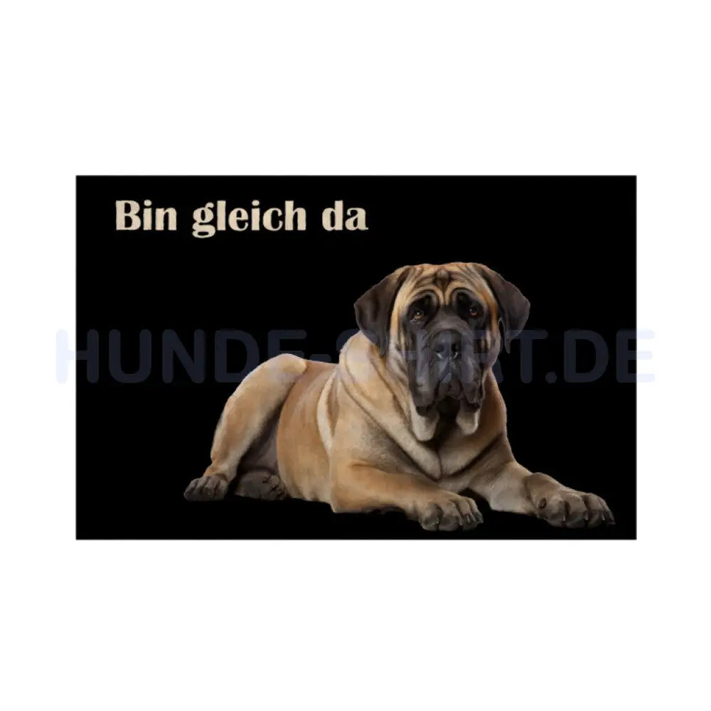 Fußmatte "English Mastiff - Bin gleich da" Weiß – hunde-shirt.de