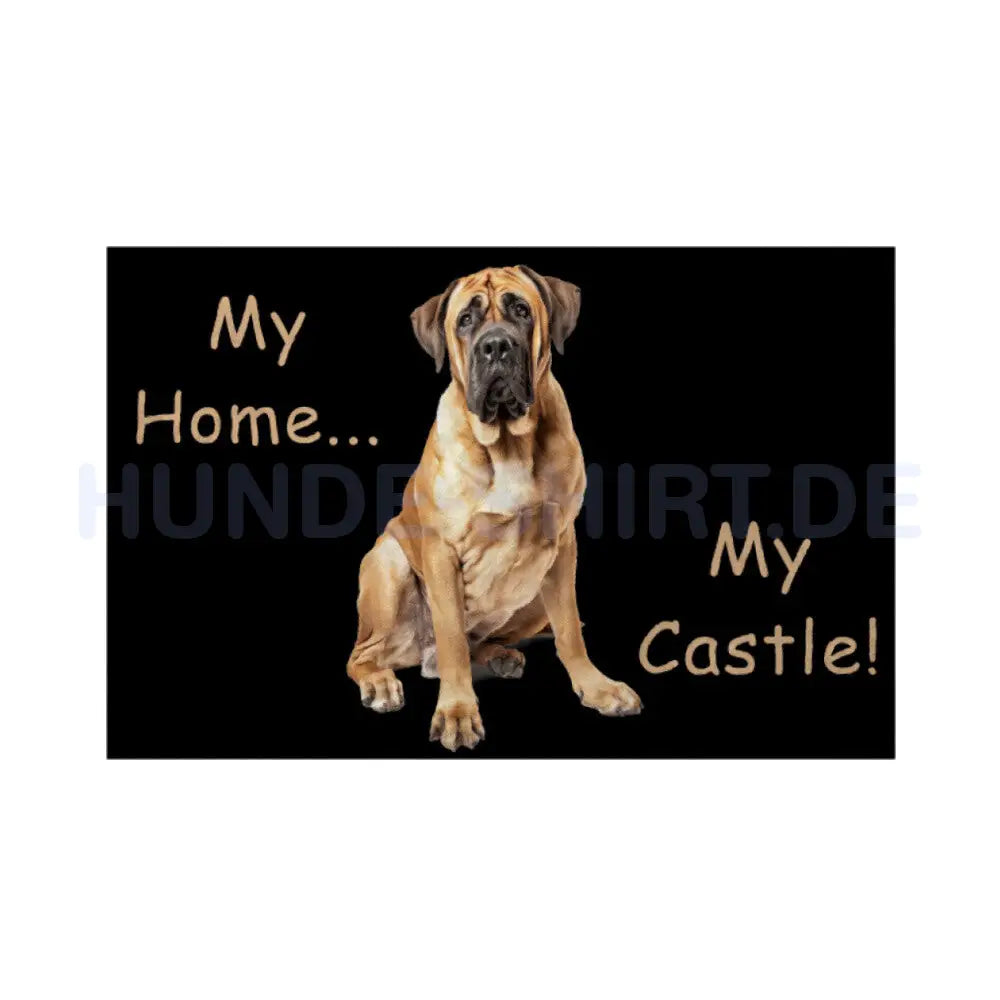 Fußmatte "English Mastiff - My Home My Castle!" Weiß – hunde-shirt.de