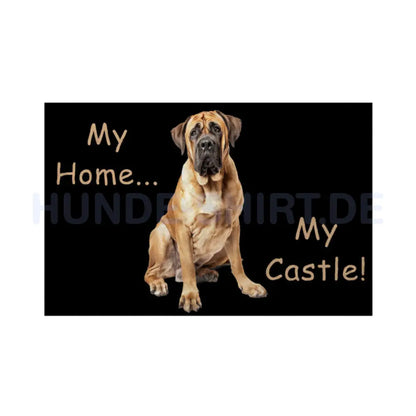 Fußmatte "English Mastiff - My Home My Castle!" Weiß – hunde-shirt.de