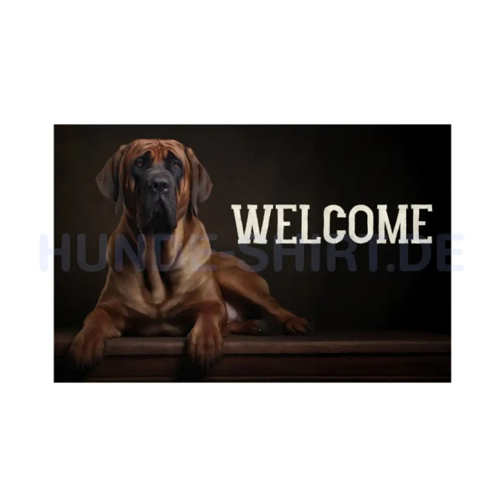 Fußmatte "Fila Brasileiro - WELCOME" Weiß – hunde-shirt.de