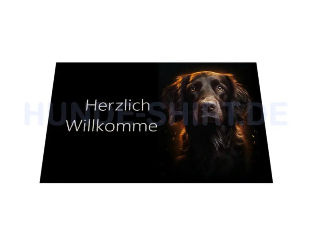 Fußmatte "Flat Coated Retriever braun- Herzlich Willkommen" – hunde-shirt.de