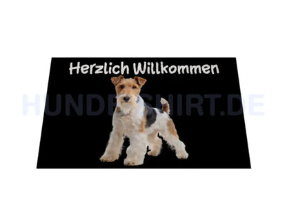 Fußmatte "Foxterrier ( Drahthaar ) -Herzlich Willkommen" – hunde-shirt.de