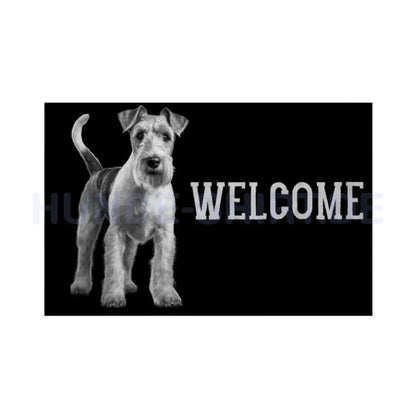 Fußmatte "Foxterrier ( Drahthaar ) -WELCOME" Weiß – hunde-shirt.de