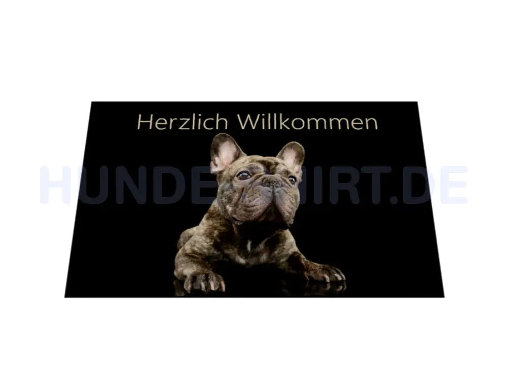 Fußmatte "Französische Bulldogge - Gestromt" – hunde-shirt.de