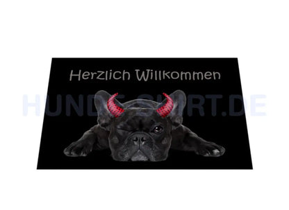 Fußmatte "Französische Bulldogge - Teufelchen" – hunde-shirt.de