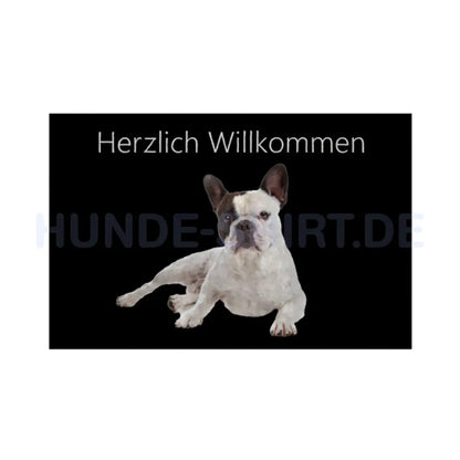 Fußmatte "Französische Bulldogge - weiß" Weiß – hunde-shirt.de